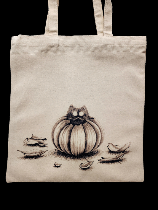 Tote bag - Meowlloween - Born to be a pumpkin