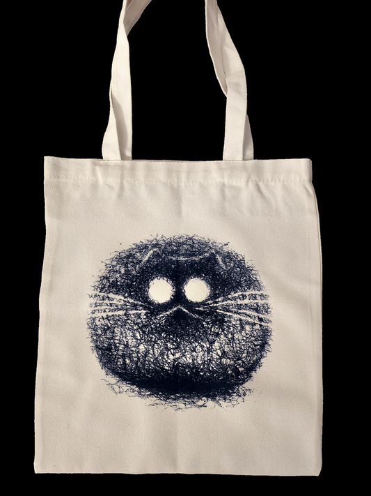 Tote bag - Round black cat